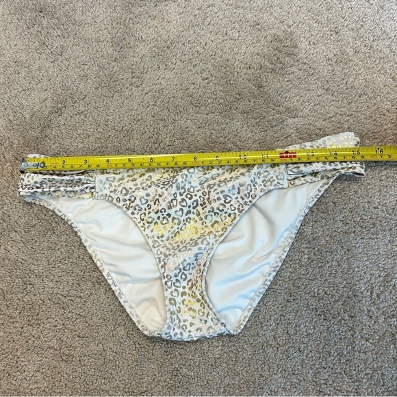 VICTORIA'S Secret white gold metallic leopard print hipster bikini bottoms Sz M - Picture 7 of 9